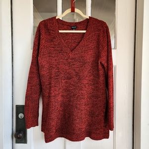 TORRID Red and Black Vneck Sweater, Sz 0